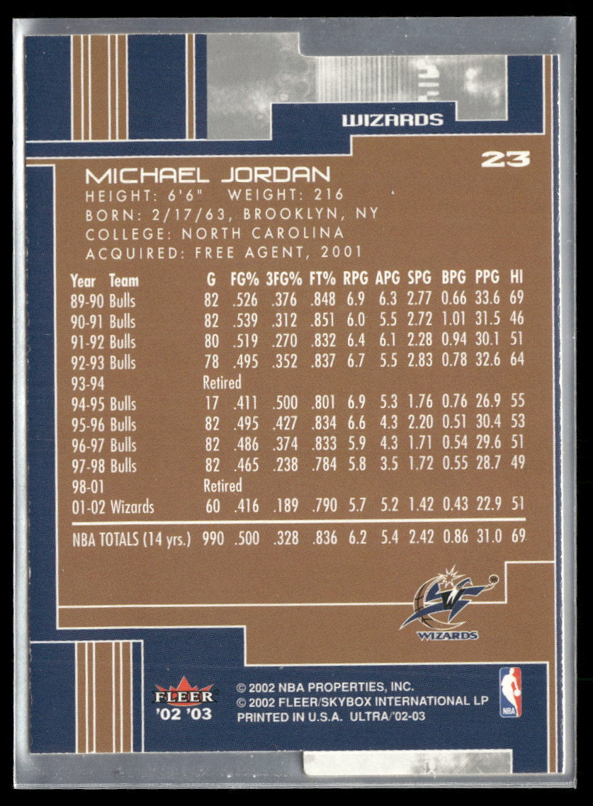 2002-03 Ultra Gold Medallion Michael Jordan #23