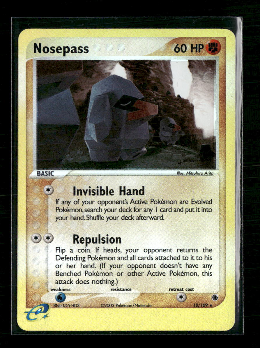 Ruby and Sapphire Nosepass Reverse Holo #18/109