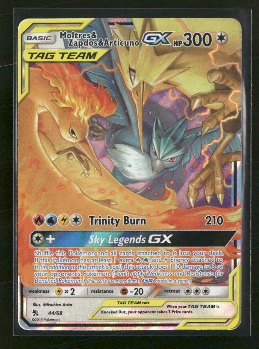 Hidden Fates Moltres & Zapdos & Articuno GX #44/68