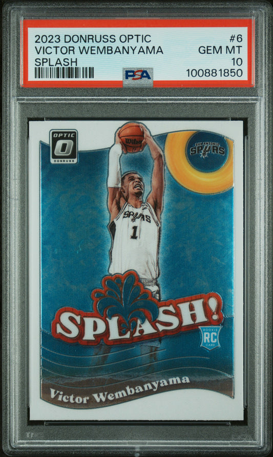 2023 Panini Donruss Optic Splash Victor Wembanyama 10 PSA #6