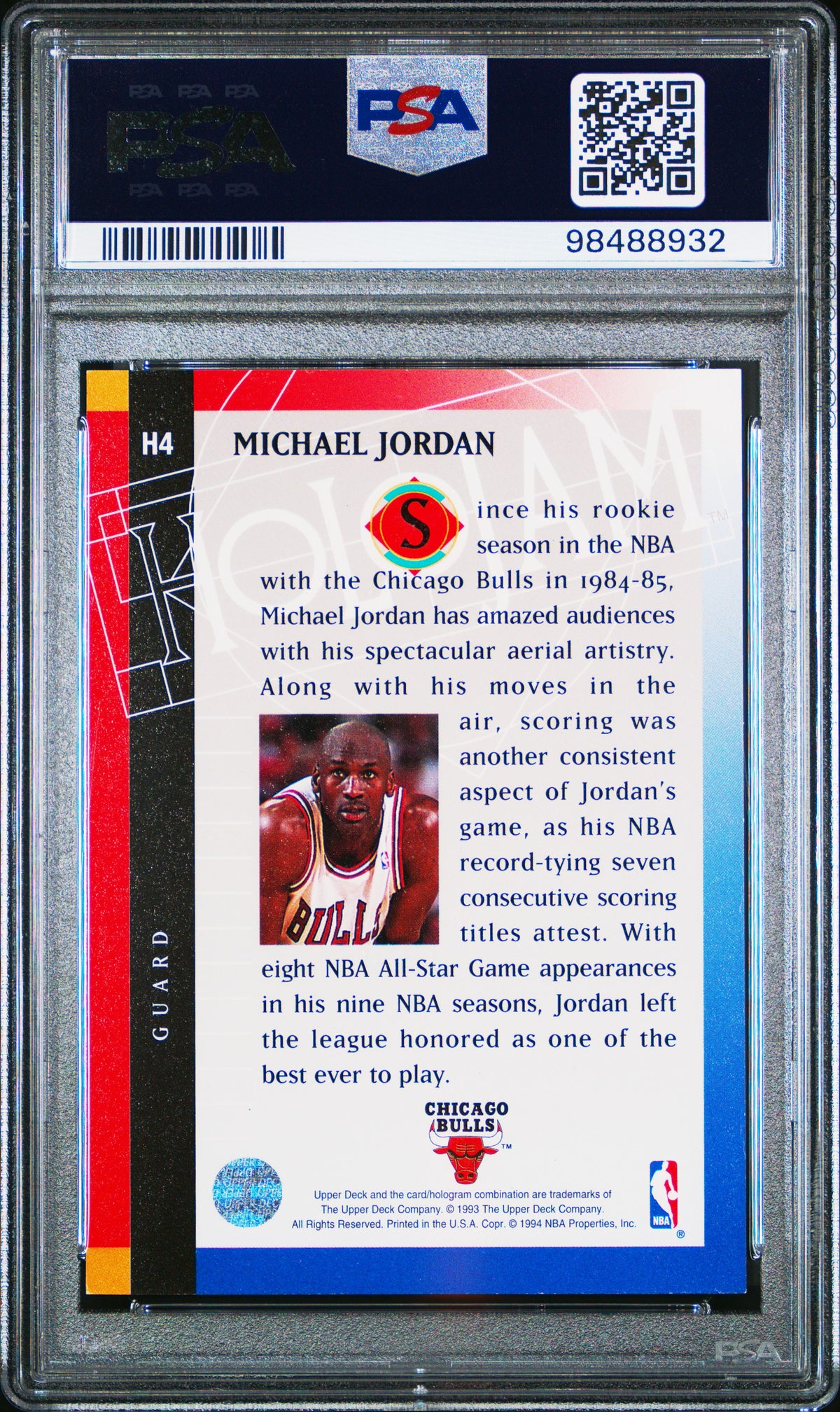 1993 Upper Deck Holojam Holojams Michael Jordan 6 PSA #H4