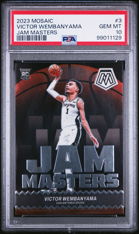 2023 Panini Mosaic Jam Masters Victor Wembanyama 10 PSA #3