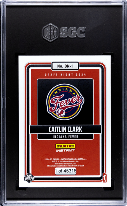 2024-25 Panini Instant Wnba Draft Night Caitlin Clark 9 SGC #DN-1