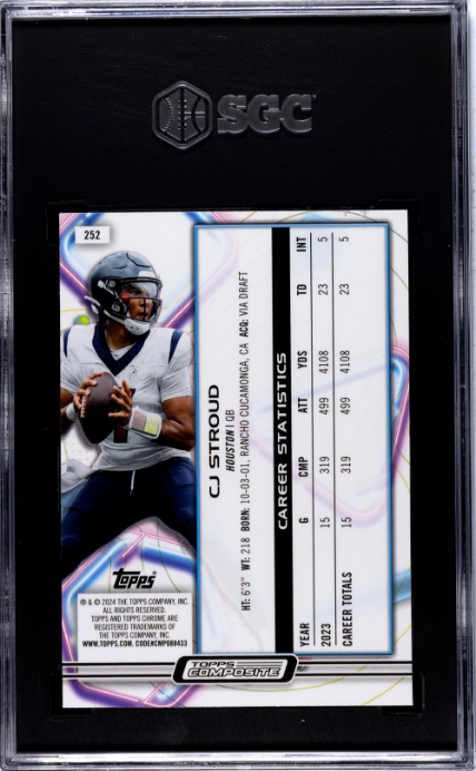 2023 Topps Composite Cosmic Chrome Nucleus Refractor Cj Stroud 10 SGC #252