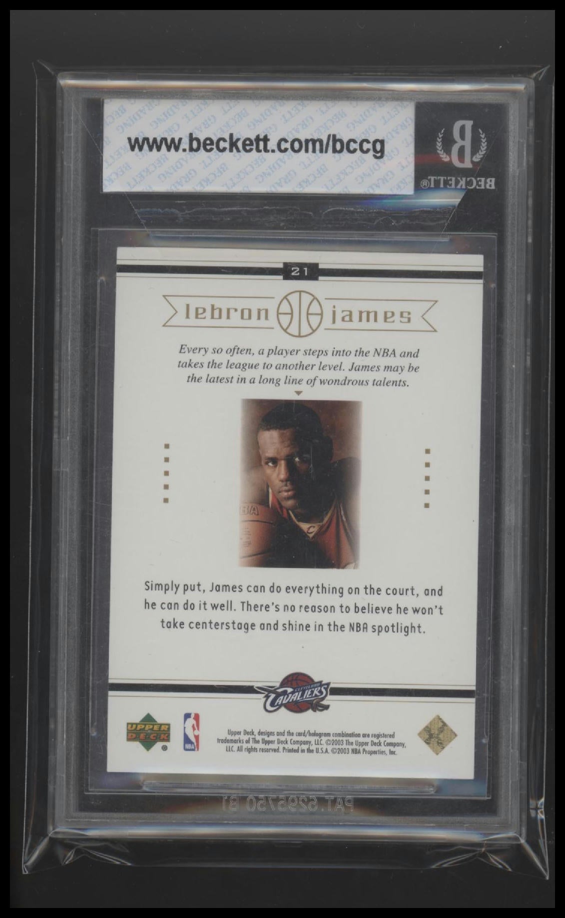 2003 Upper Deck LeBron James Box Set LeBron James 10.0 BCCG #21