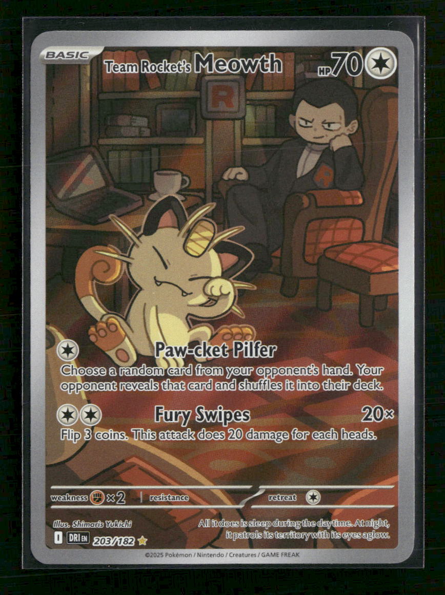 SV10: Destined Rivals Team Rocket's Meowth #203/182