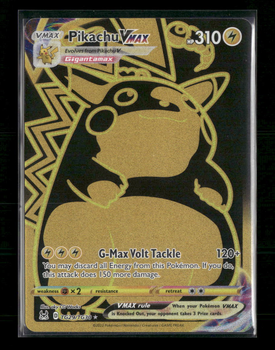SWSH11: Lost Origin Trainer Gallery Pikachu VMAX (Secret) #TG29/TG30