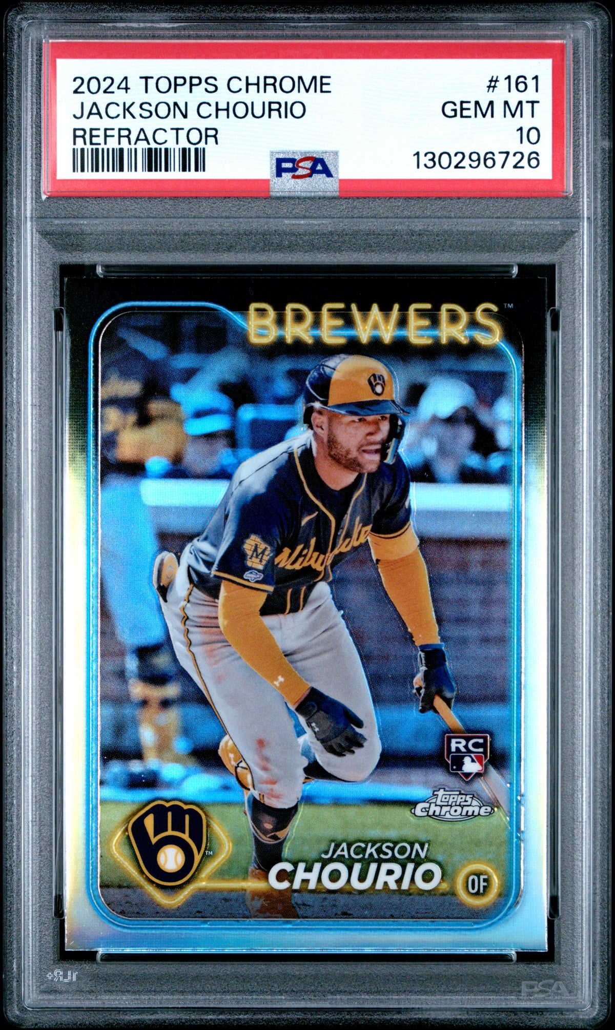 2024 Topps Chrome Refractor Jackson Chourio 10 PSA #161