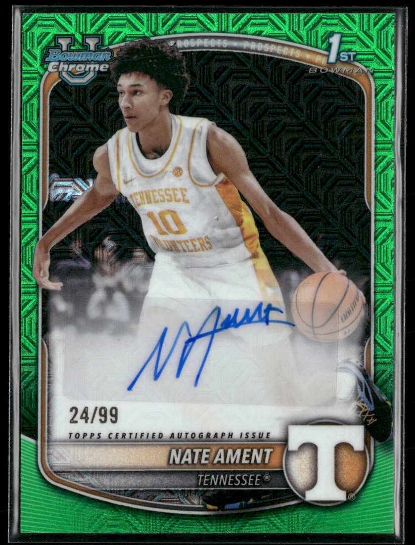 2025-26 Bowman Chrome Prospect Green Mojo #/99 Nate Ament Auto #CPA-NA