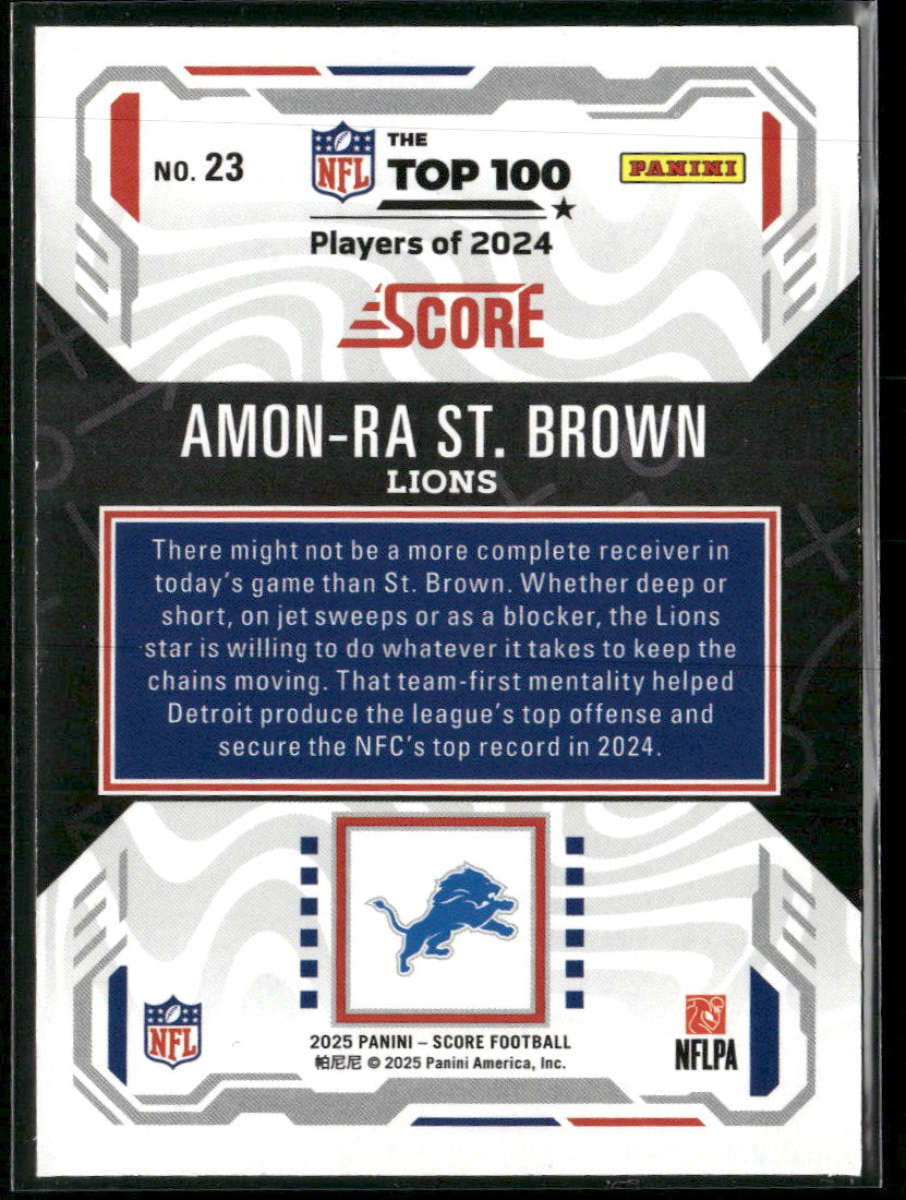 2025 Score Top 100 Amon-Ra St. Brown #23