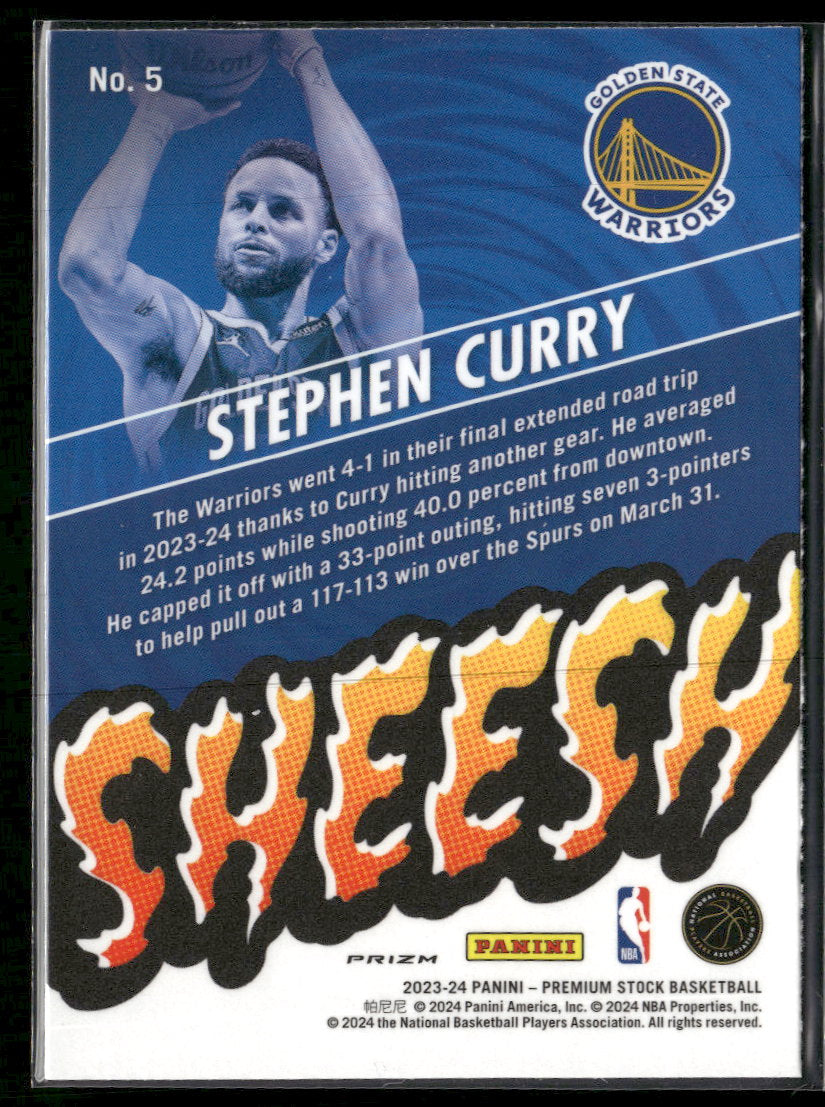 2023-24 Hoops Premium Stock Sheesh Disco Prizm Stephen Curry #5