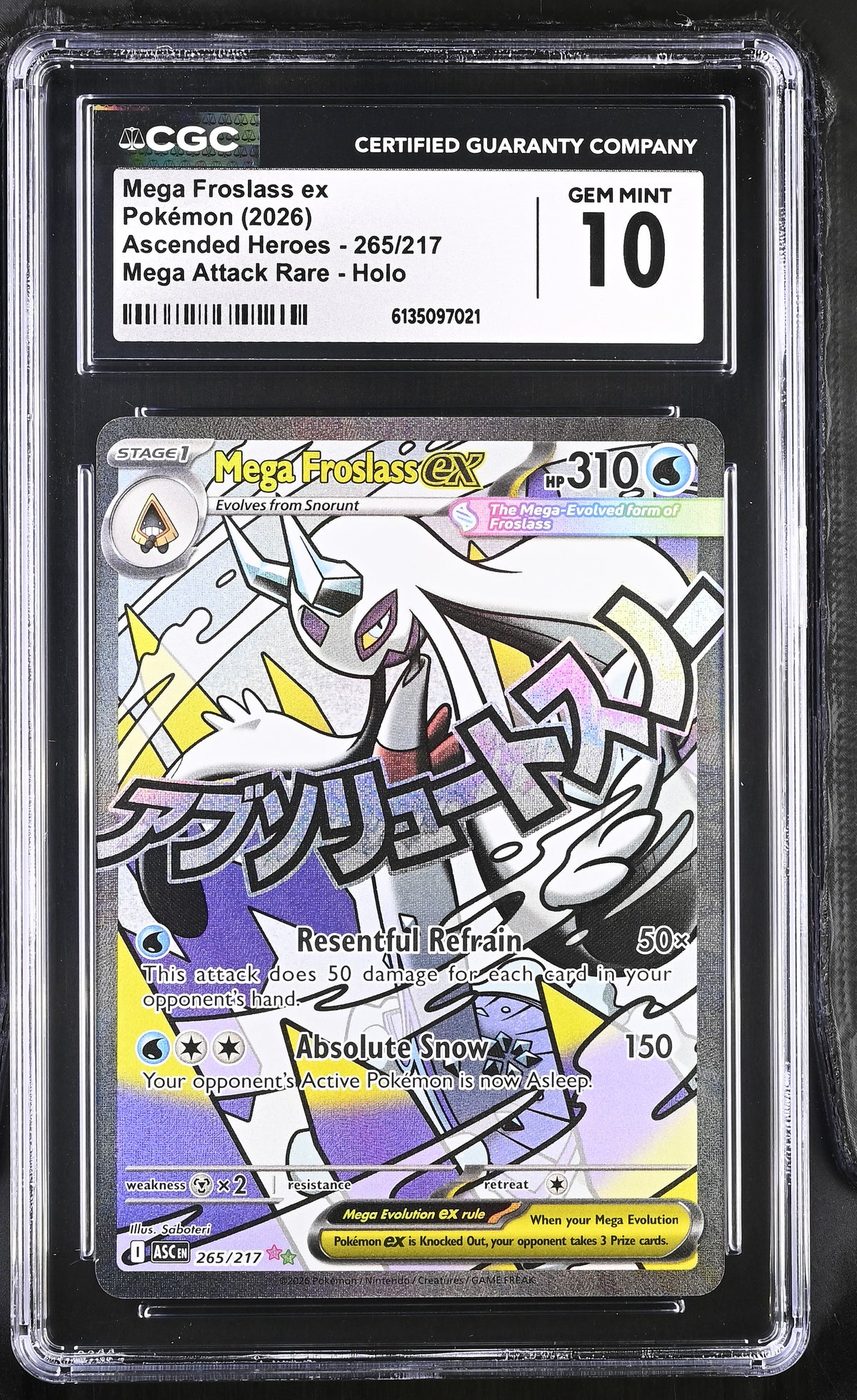 2026 Ascended Heroes Mega Froslass ex 10 CGC #265/217