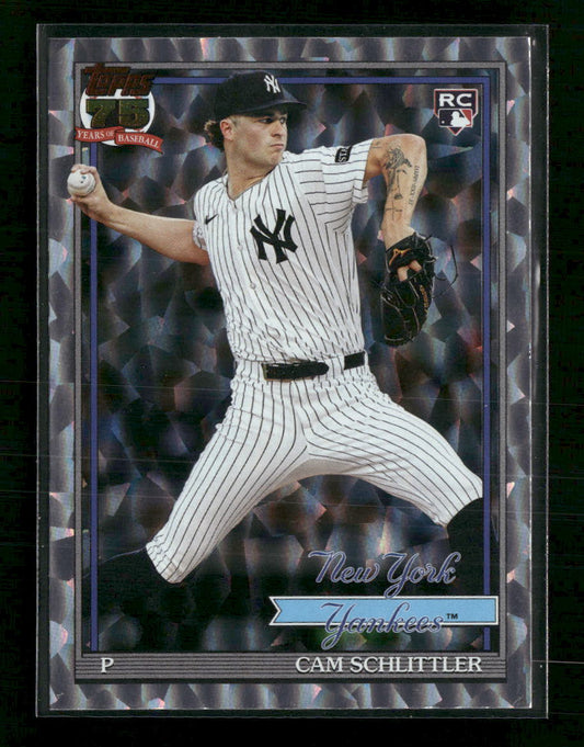 2026 Topps Baseball 35th Anniversary Crackle Foil Cam Schlittler #T91-86