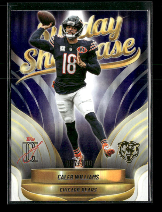 2025 Topps Signature Class Sunday Showcase Purple Caleb Williams #/100 #SS-12