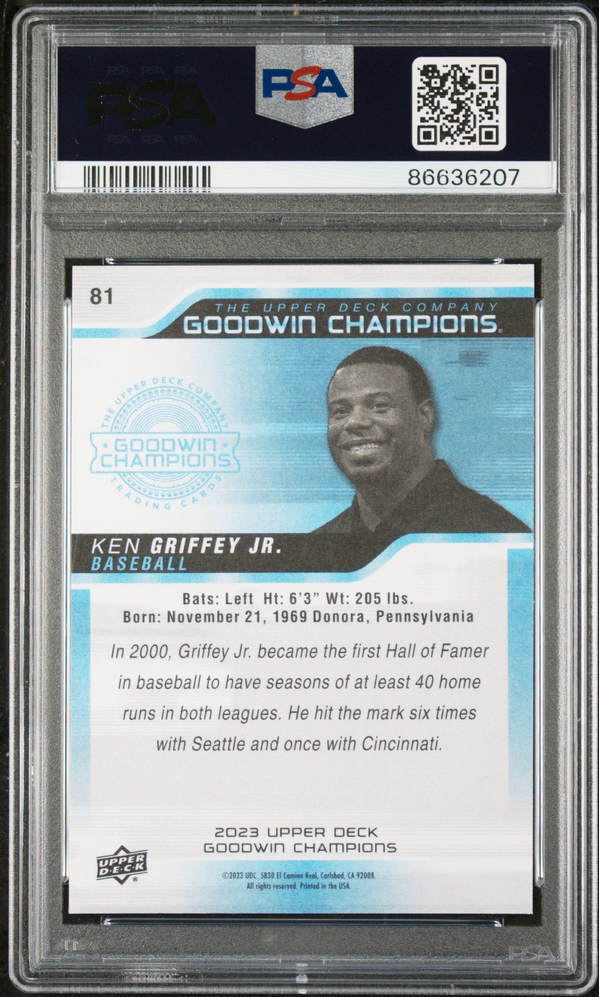 2023 UPPER DECK GOODWIN CHAMPIONS KEN GRIFFEY JR.  #81 - PSA 10