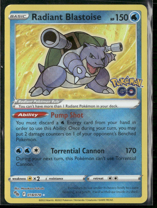 Pokemon GO Radiant Blastoise #018/078