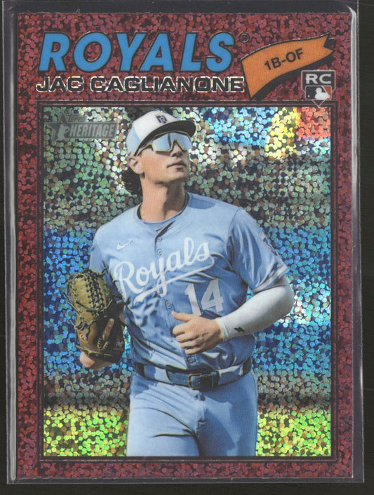 2026 Topps Heritage Chrome Pink Sparkle Refractors Jac Caglianone RC #136