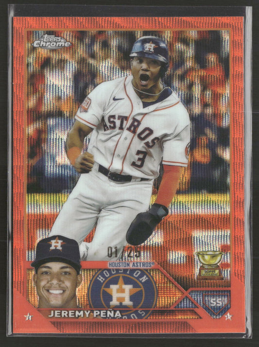 2023 Topps Chrome Orange Wave Refractors Jeremy Peña #/25 #113