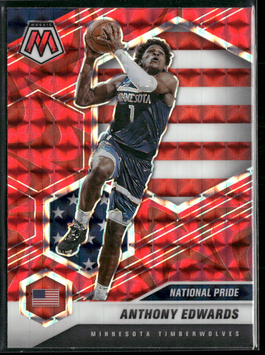 2020-21 Panini Mosaic Mosaic Reactive Red Anthony Edwards #252