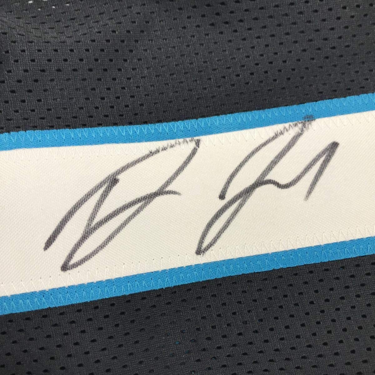 Framed Autographed/Signed Devin Funchess 35x39 Carolina Black Football Jersey JSA COA