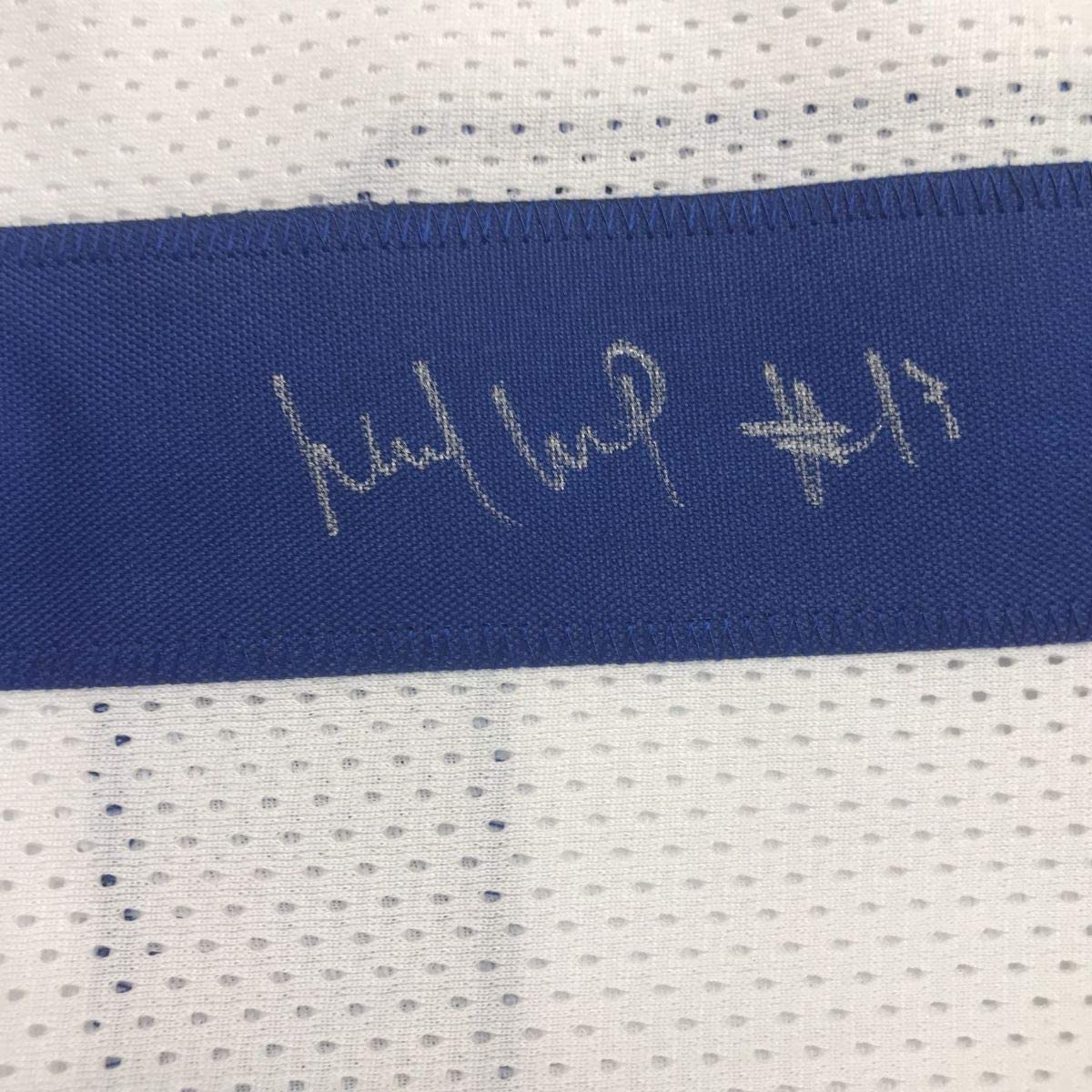 Framed Autographed/Signed Michael Gallup 35x39 Dallas White Football Jersey JSA COA