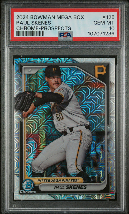 2024 Bowman Mega Box Chrome Prospects Paul Skenes 10 PSA #125