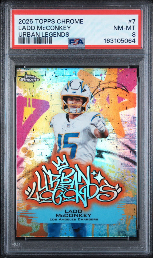 2025 Topps Chrome Urban Legends Ladd Mcconkey 8 PSA #7