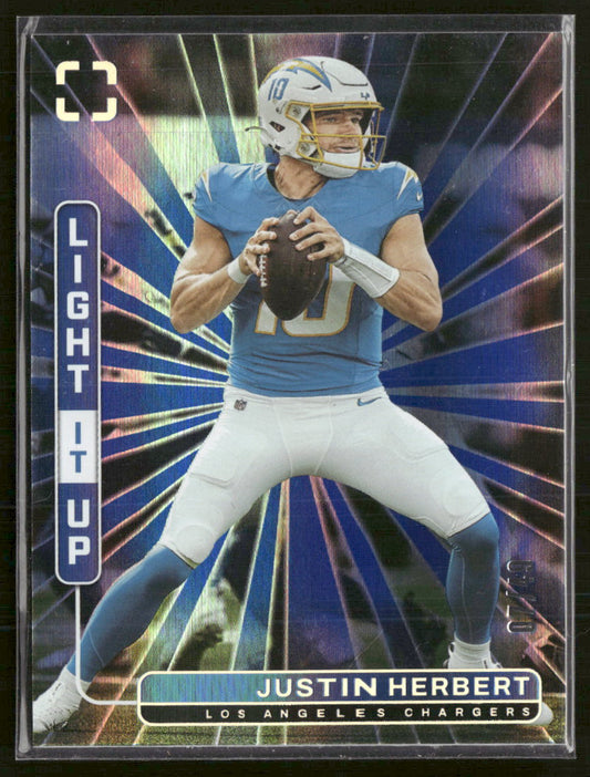 2025 Panini Photogenic Light It Up Blue Justin Herbert #/49 #13