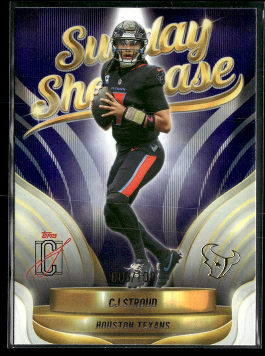 2025 Topps Signature Class Sunday Showcase Purple CJ Stroud #/100 #SS-17