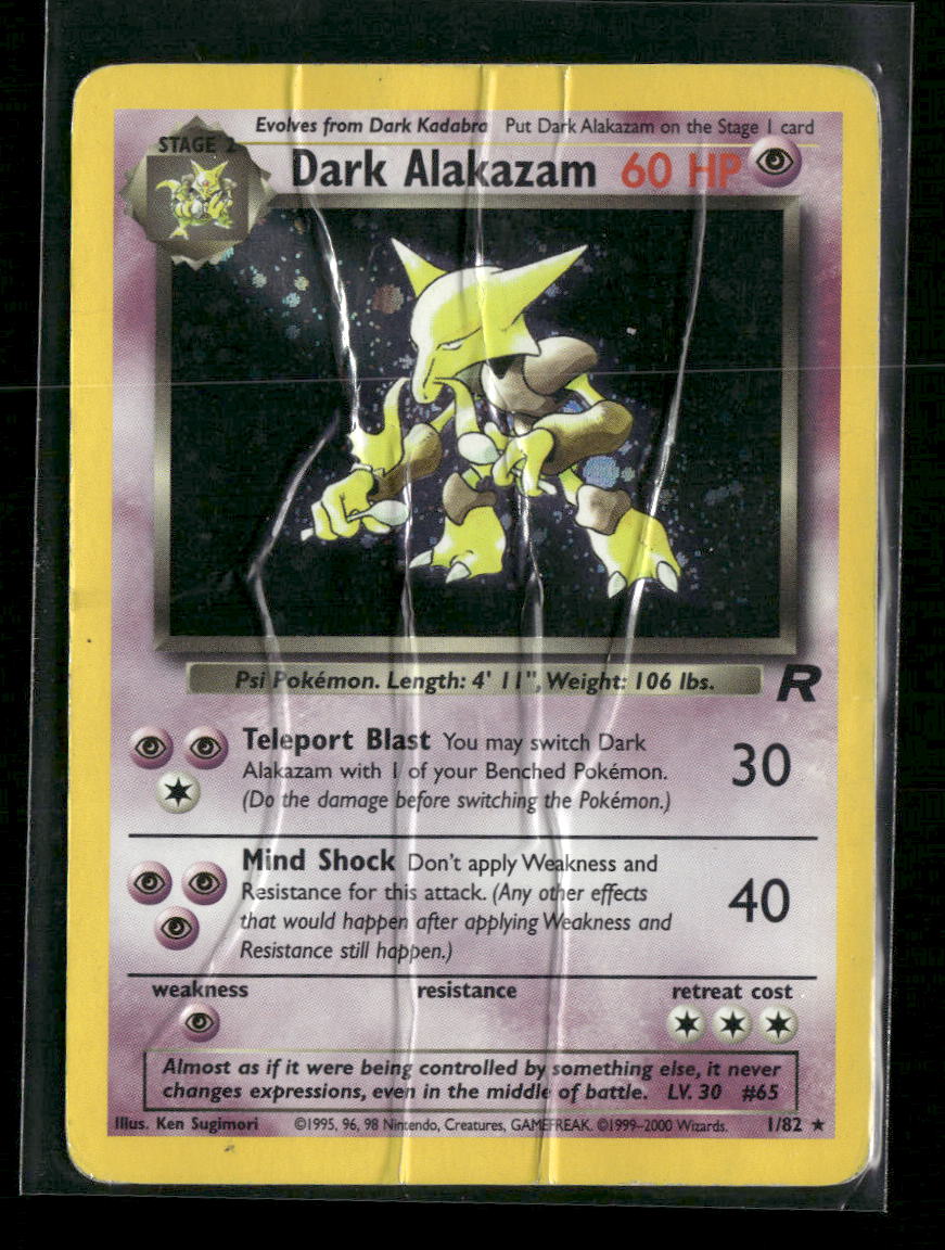 Team Rocket Dark Alakazam (1) #01/82 *Damaged*