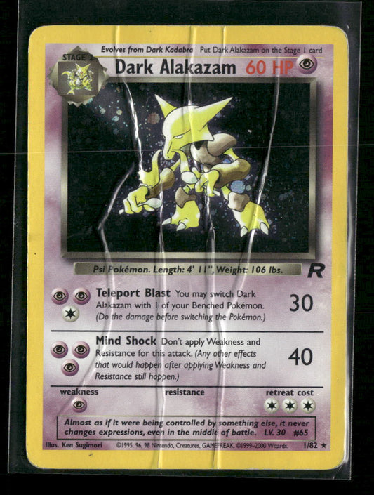 Team Rocket Dark Alakazam (1) #01/82 *Damaged*