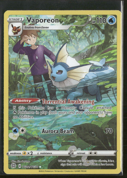 SWSH09: Brilliant Stars Trainer Gallery Vaporeon #TG02/TG30