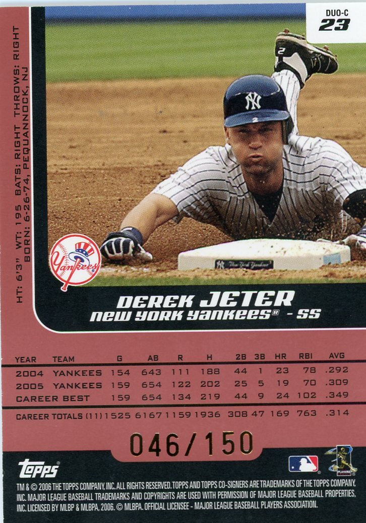 2006 Topps Co-Signers Bronze Derek Jeter / Robinson Cano #/150 #DUO-C 23