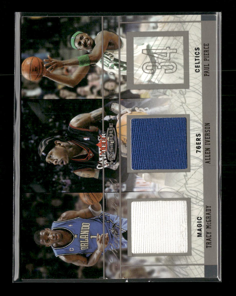 2003-04 Fleer Mystique Rare Finds Jerseys McGrady/Iverson/Pierce #/300 #RF-TM