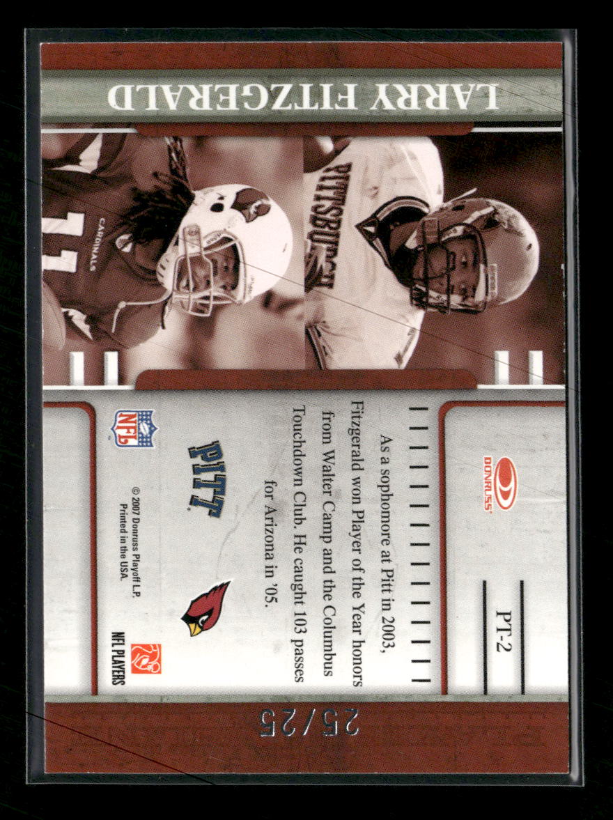 2007 Donruss Gridiron Gear Player Timeline Platinum Larry Fitzgerald #/25 #PT-2