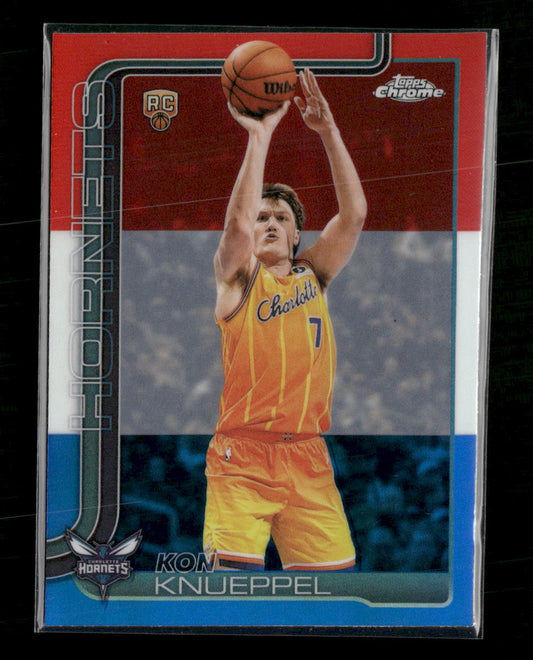 2025-26 Topps Chrome Update Red White and Blue Refractor Kon Knueppel RC #154