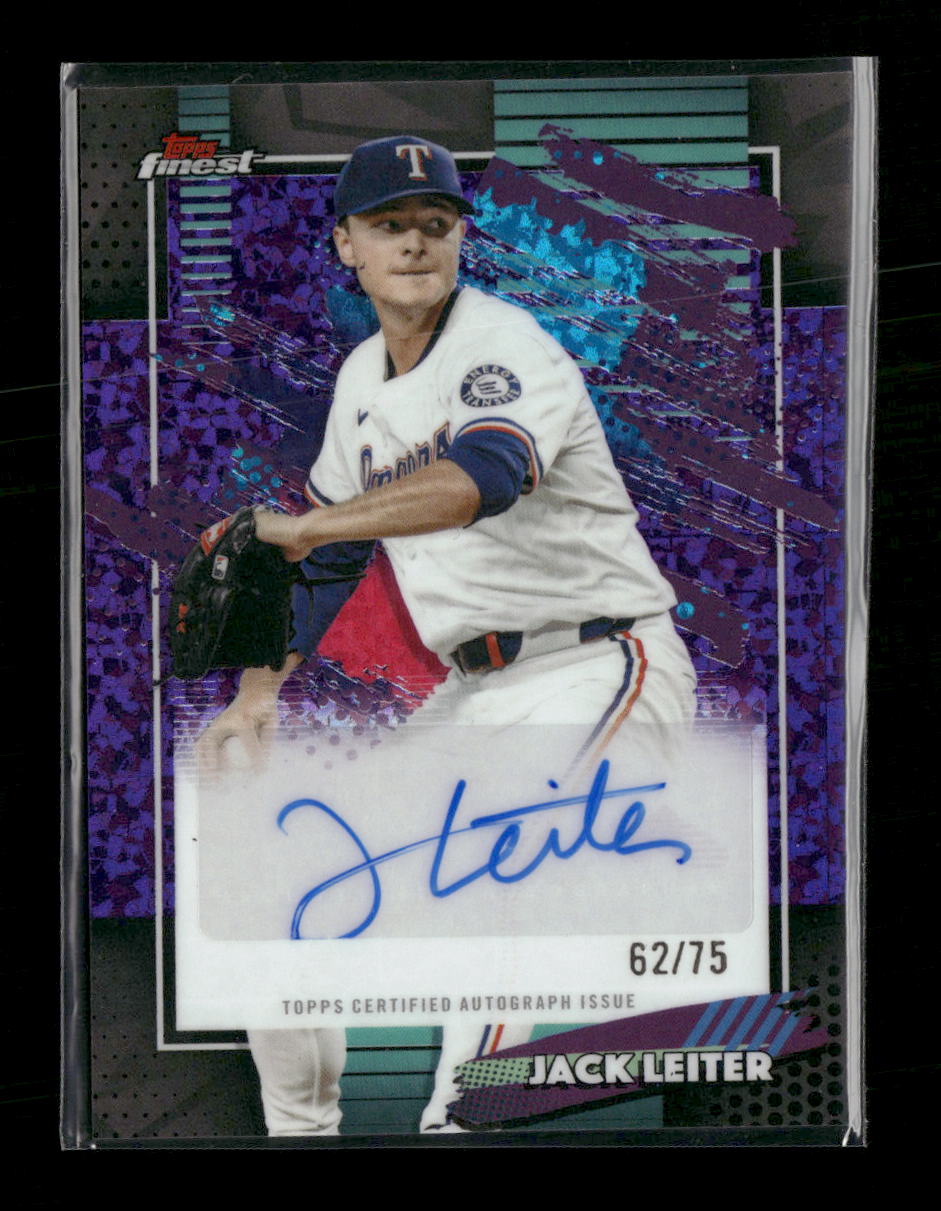 2026 Finest Finest Mega Auto Purple Mini Diamond Jack Leiter #/75 #FMA-JL