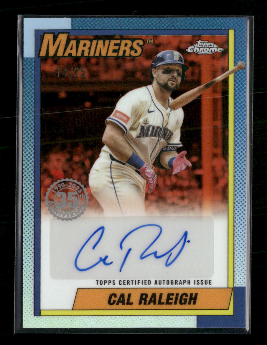 2025 Topps 35th Anniversary Auto Orange Refractors Cal Raleigh #/25 #90CA2-CR