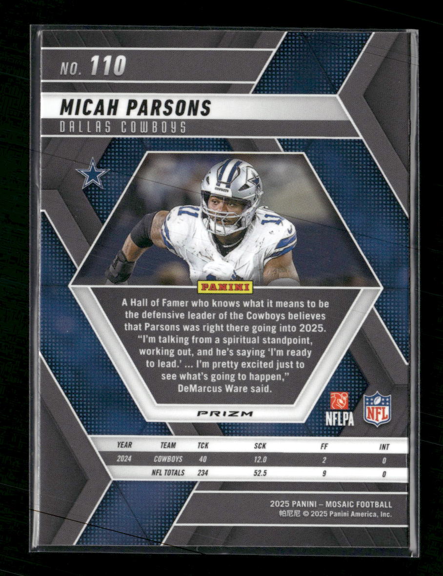 2025 Panini Mosaic Mosaic Reactive Yellow Micah Parsons #110