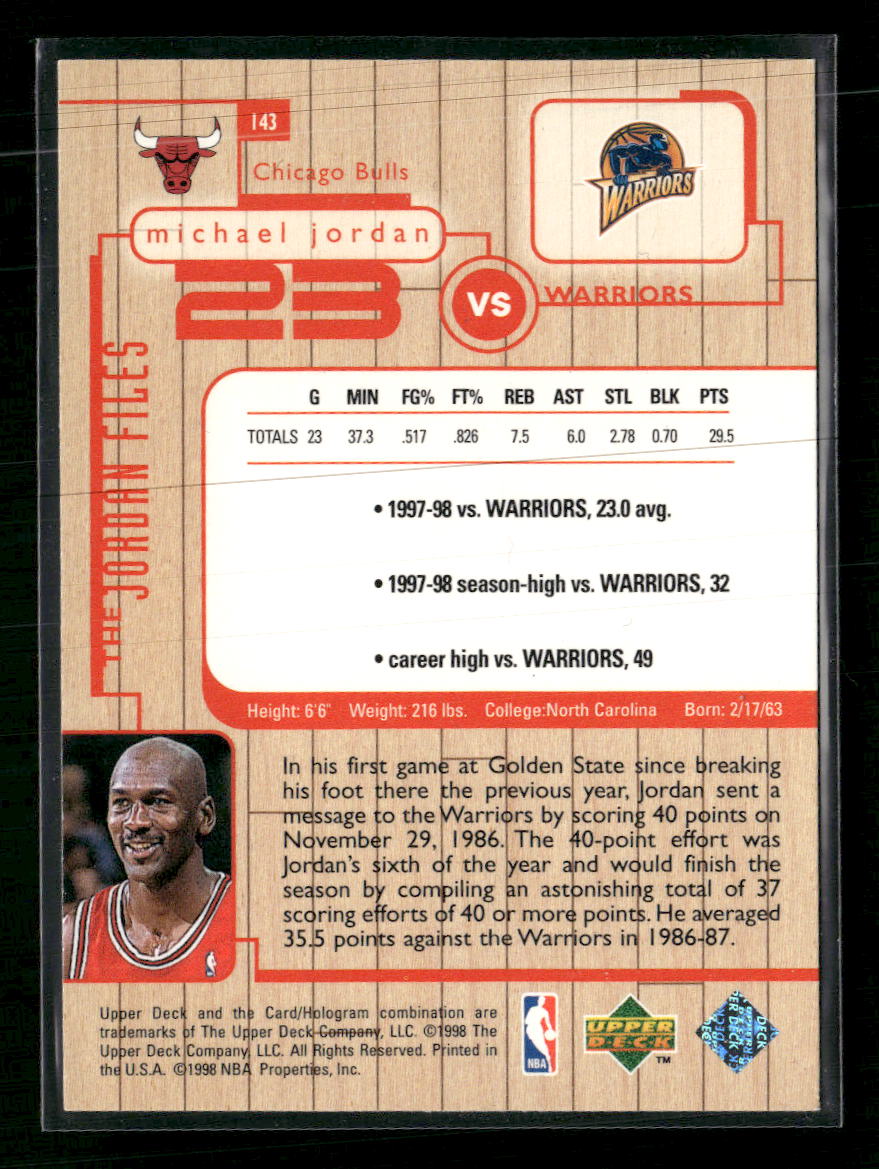 1998 Upper Deck Michael Jordan Living Legend Michael Jordan #143