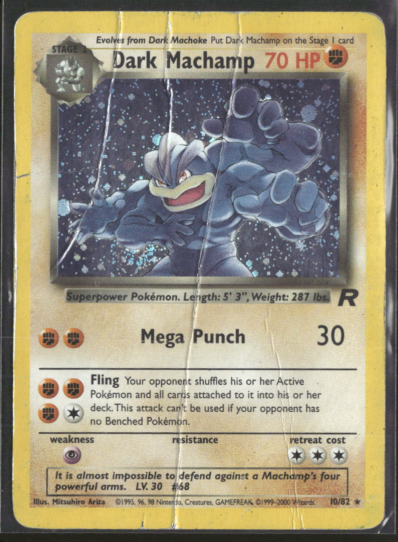 Team Rocket Dark Machamp (10) #10/82 Damaged