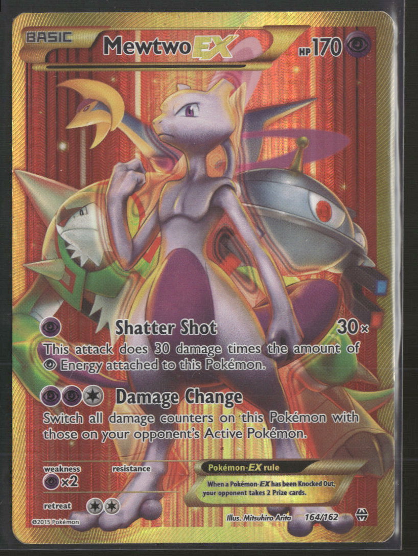 XY - BREAKthrough Mewtwo EX (164 Secret Full Art) #164/162 Damaged