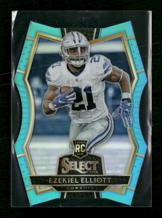 2016 Panini Select Light Blue Die Cut Prizm Ezekiel Elliott RC #/125 #139