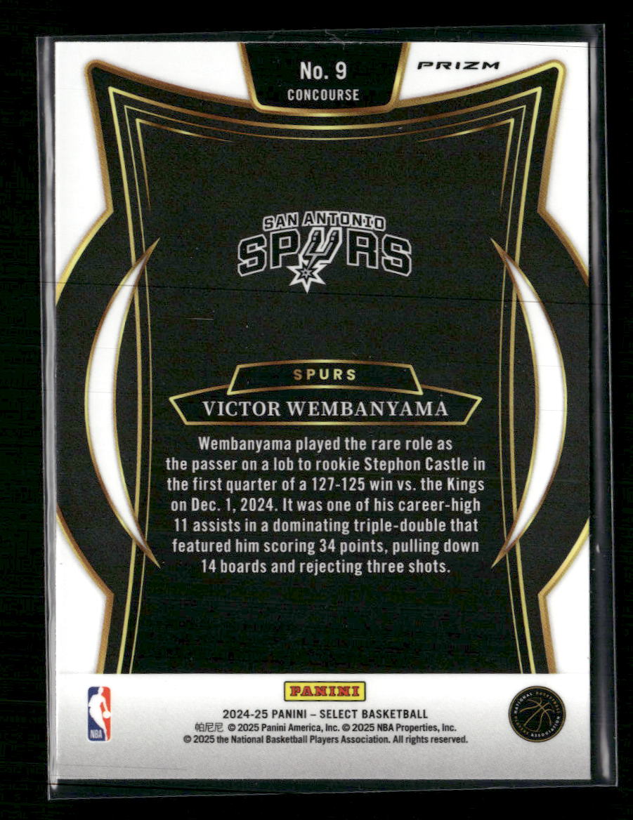 2024-25 Panini Select Orange Flash Prizm Victor Wembanyama #9
