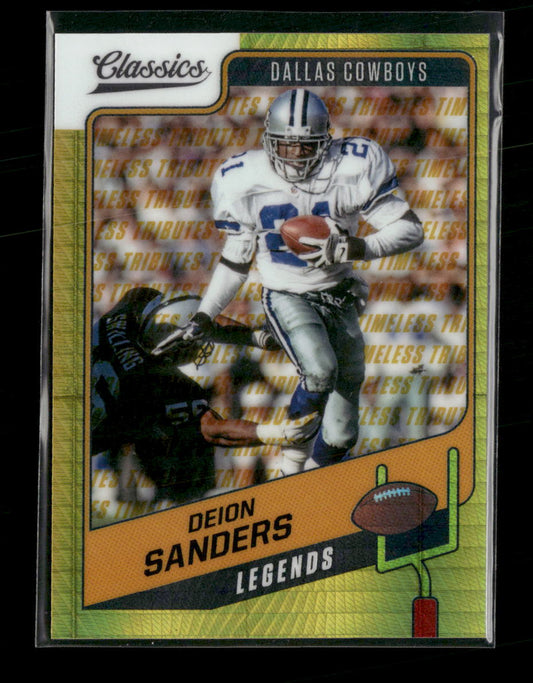 2021 Panini Classics Timeless Tributes Gold Deion Sanders #/99 #106