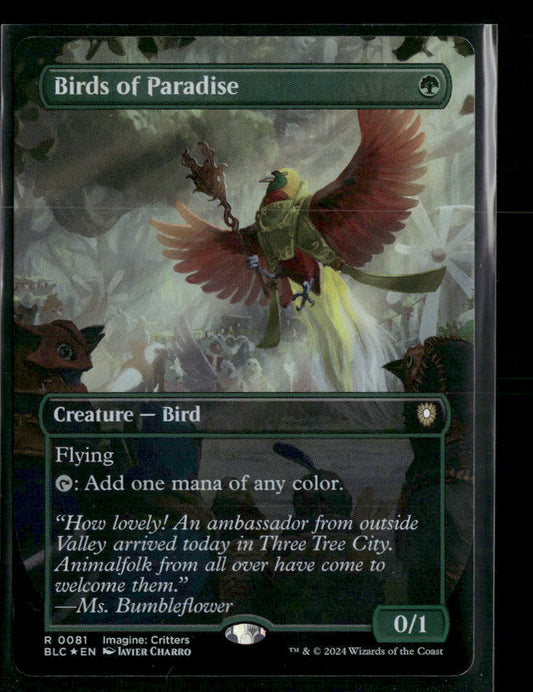 Commander: Bloomburrow Birds of Paradise (Borderless) Foil #81