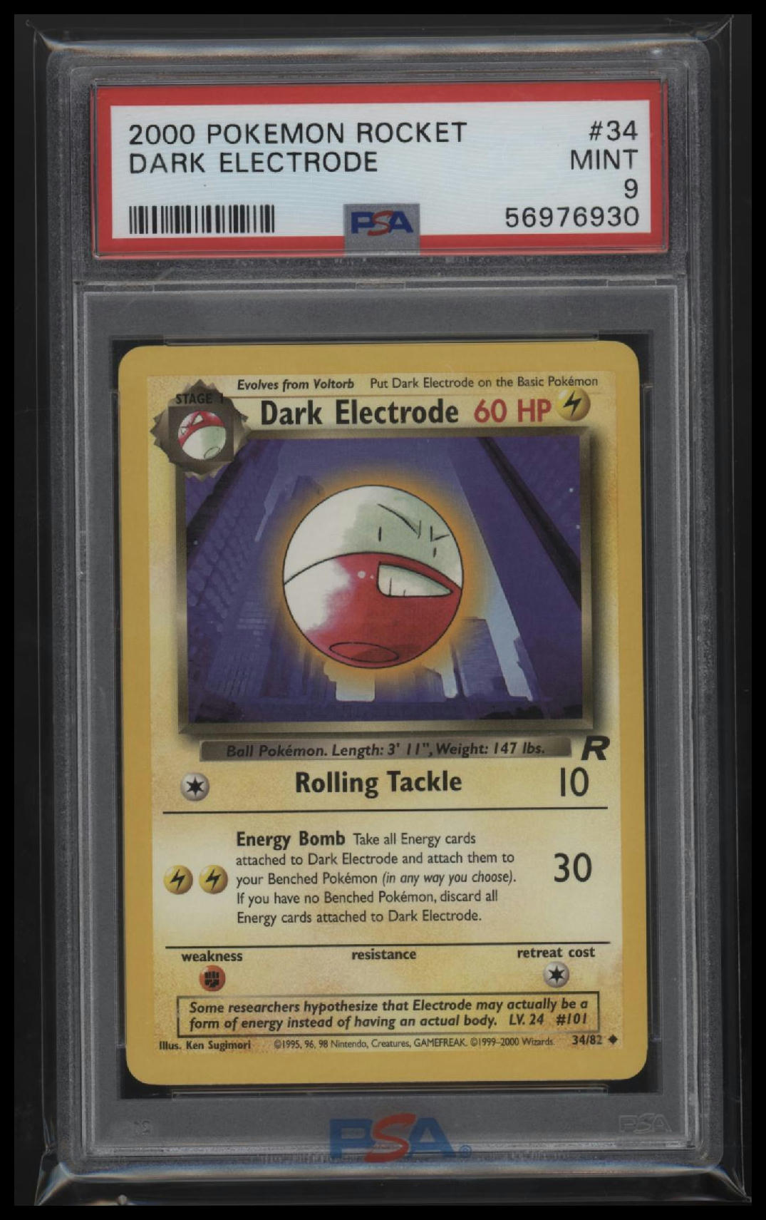 2000 Pokemon Rocket Dark Electrode 9 PSA #34