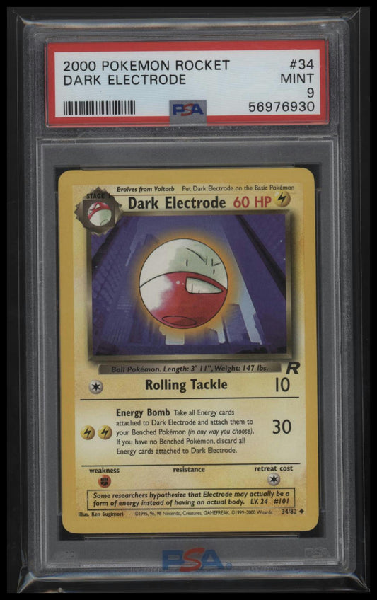 2000 Pokemon Rocket Dark Electrode 9 PSA #34