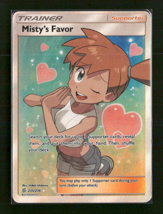 SM - Unified Minds Misty's Favor (Full Art) #235/236 Damaged