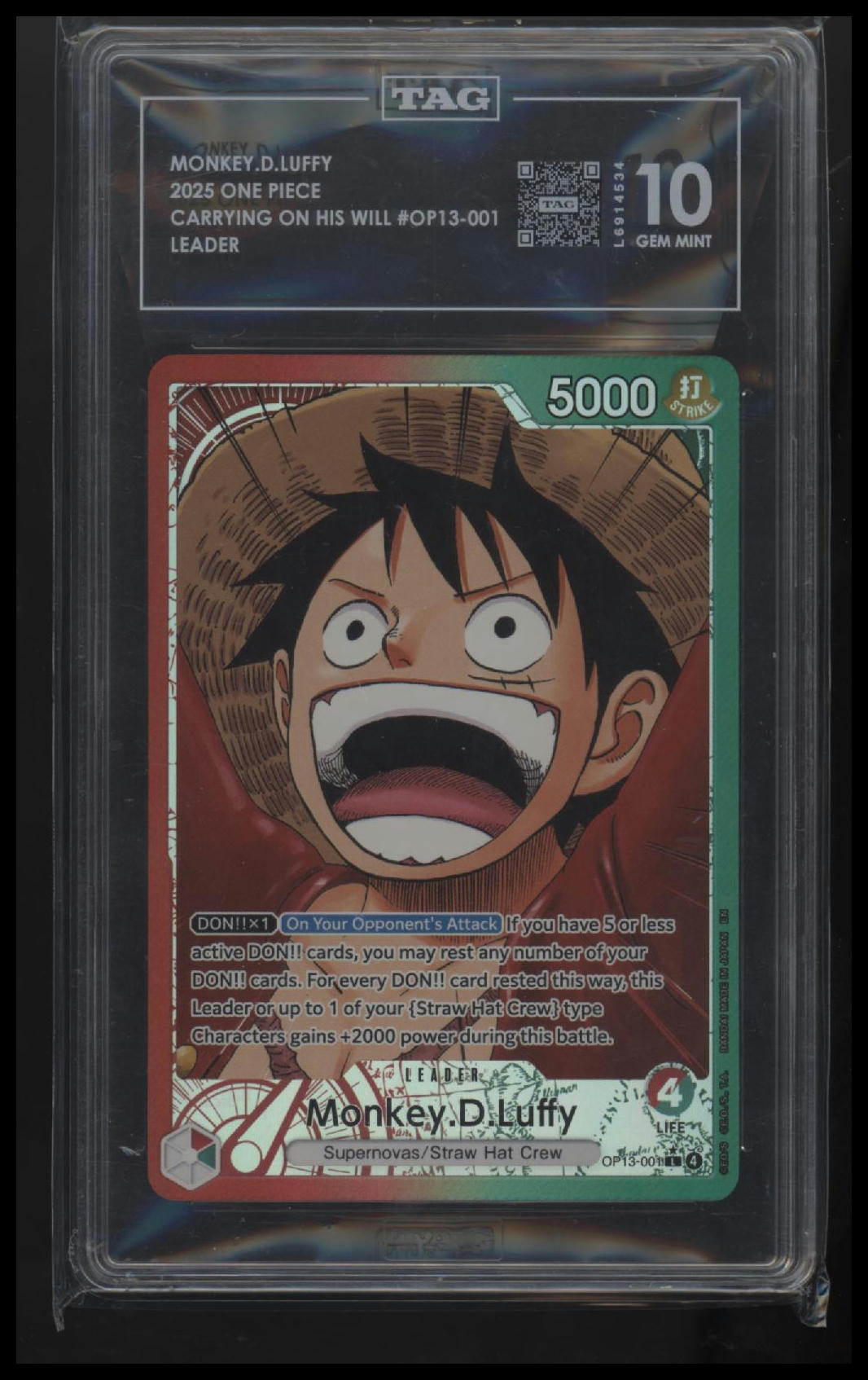 OP-13 Monkey.D.Luffy 10 TAG #OP13-001
